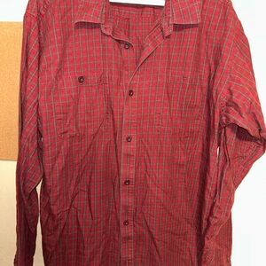 Patagonia Red and Green Plaid Button-Down Shirt